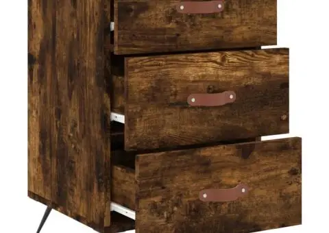 Noptieră, stejar fumuriu, 40x40x66 cm, lemn compozit - 5/5