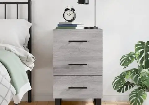 Noptieră, gri sonoma, 40x40x66 cm, lemn compozit - 1/5