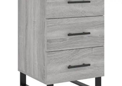 Noptieră, gri sonoma, 40x40x66 cm, lemn compozit - 2/5