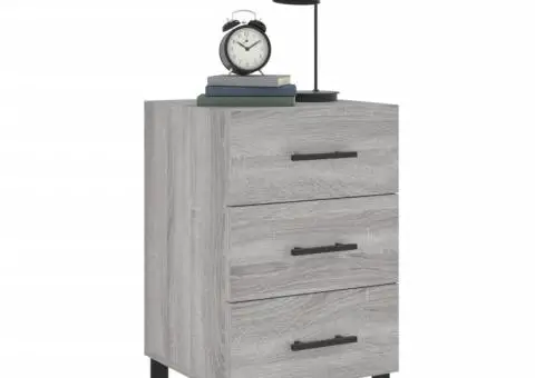 Noptieră, gri sonoma, 40x40x66 cm, lemn compozit - 3/5