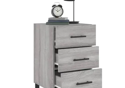 Noptieră, gri sonoma, 40x40x66 cm, lemn compozit - 4/5