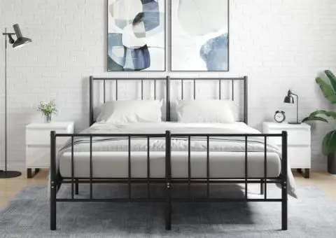 Noptiere, 2 buc., alb extralucios, 40x35x50 cm, lemn compozit - 1/5