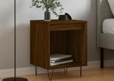 Noptieră, stejar maro, 40x35x50 cm, lemn compozit - 1/5