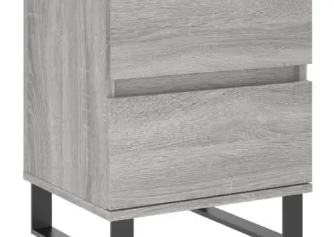 Noptieră, gri sonoma, 40x35x50 cm, lemn compozit - 2/5