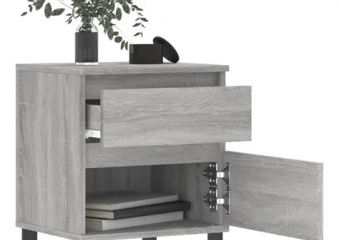 Noptieră, gri sonoma, 40x35x50 cm, lemn compozit - 3/5