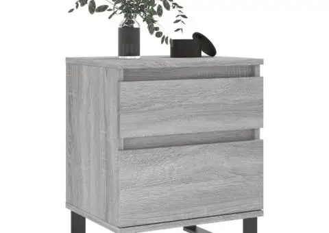 Noptieră, gri sonoma, 40x35x50 cm, lemn compozit - 4/5