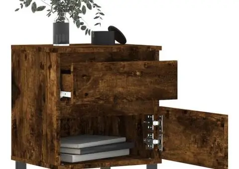 Noptieră, stejar fumuriu, 40x35x50 cm, lemn compozit - 3/5