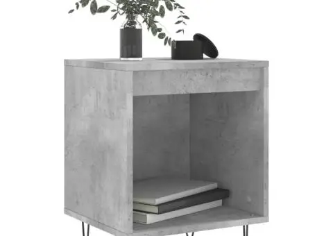 Noptieră, gri beton, 40x35x50 cm, lemn compozit - 3/5