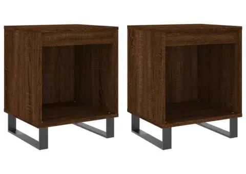 Noptiere, 2 buc., stejar maro, 40x35x50 cm, lemn compozit - 2/5