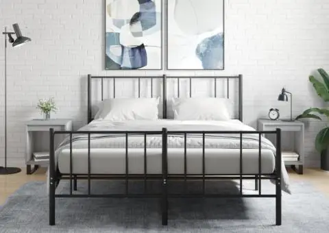 Noptiere, 2 buc., gri sonoma, 40x35x50 cm, lemn compozit - 1/5