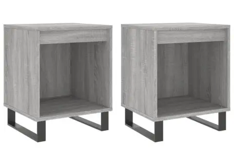 Noptiere, 2 buc., gri sonoma, 40x35x50 cm, lemn compozit - 2/5