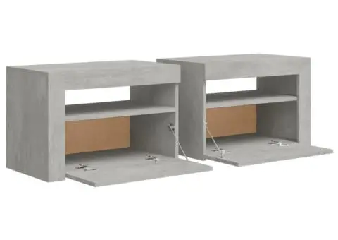 Noptiere cu LED-uri, 2 buc., gri beton, 60x35x40 cm - 5/5