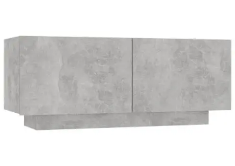 Noptieră, gri beton, 100x35x40 cm, lemn prelucrat - 2/5