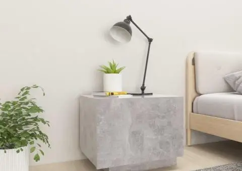 Noptieră, gri beton, 100x35x40 cm, lemn prelucrat - 3/5
