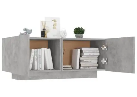 Noptieră, gri beton, 100x35x40 cm, lemn prelucrat - 4/5