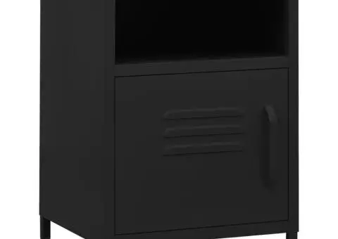 Noptiere, 2 buc., negru, 35x35x51 cm, oțel - 2/5