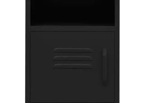 Noptiere, 2 buc., negru, 35x35x51 cm, oțel - 3/5