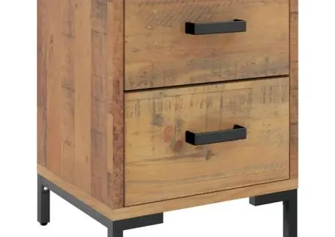 Noptiere, 2 buc., 36x30x45 cm, lemn masiv de pin - 3/5