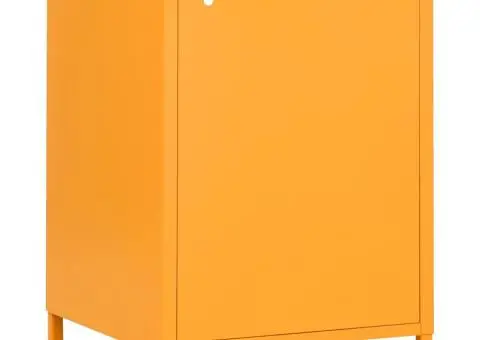 Noptiere, 2 buc., galben muștar, 35x35x51 cm, oțel - 5/5