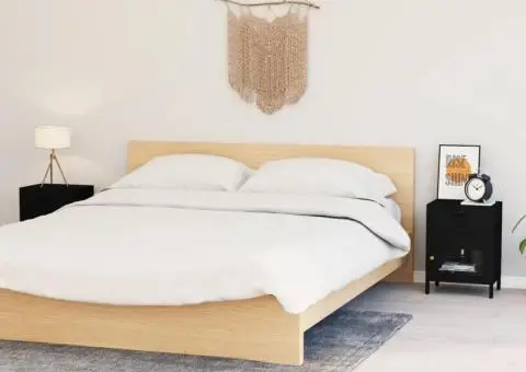 Noptiere, 2 buc., negru, 40x30x54,5 cm, oțel și sticlă - 1/5