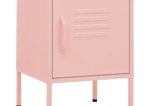 Noptiere, 2 buc., roz, 35x35x51 cm, oțel - 2/5