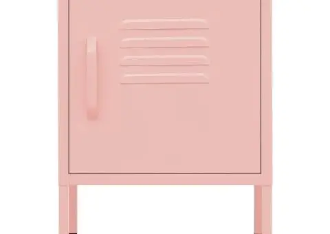 Noptiere, 2 buc., roz, 35x35x51 cm, oțel - 3/5