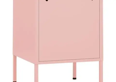 Noptiere, 2 buc., roz, 35x35x51 cm, oțel - 5/5
