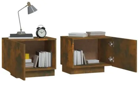 Noptieră, stejar fumuriu, 100x35x40 cm, lemn prelucrat - 3/5