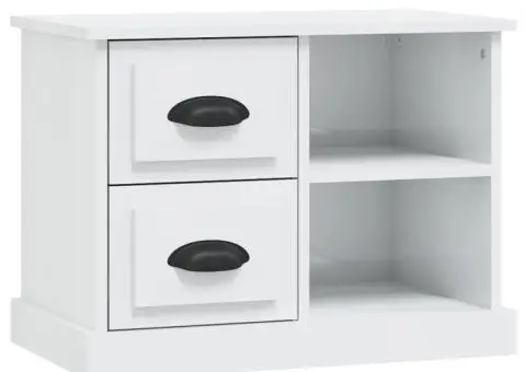 Noptieră, alb extralucios, 60x35,5x45 cm - 2/5