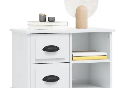 Noptieră, alb extralucios, 60x35,5x45 cm - 4/5