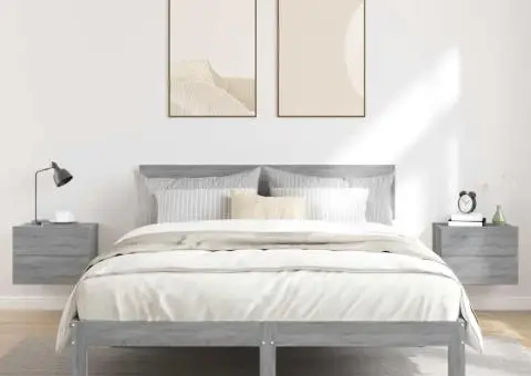 Noptiere, 2 buc., gri sonoma, 40x30x30 cm, lemn prelucrat - 1/5