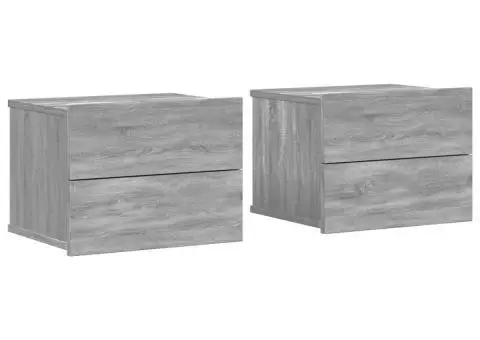 Noptiere, 2 buc., gri sonoma, 40x30x30 cm, lemn prelucrat - 2/5