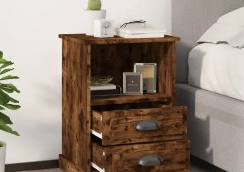 Noptiere, 2 buc., stejar afumat, 43x36x60 cm - 1/5