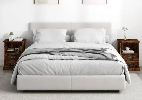 Noptiere, 2 buc., stejar afumat, 43x36x60 cm - 3/5