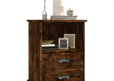 Noptiere, 2 buc., stejar afumat, 43x36x60 cm - 4/5