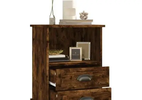 Noptiere, 2 buc., stejar afumat, 43x36x60 cm - 5/5