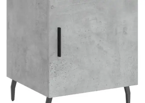 Noptieră, gri beton, 40x40x50 cm, lemn compozit - 2/5