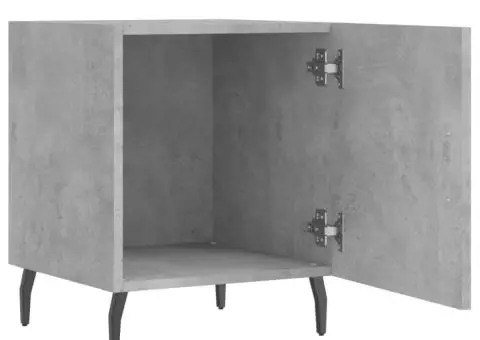 Noptieră, gri beton, 40x40x50 cm, lemn compozit - 5/5