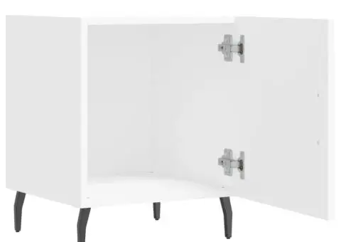 Noptieră, alb, 40x40x50 cm, lemn compozit - 5/5