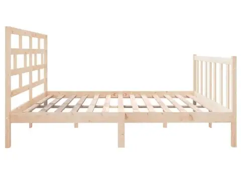 Cadru de pat, 140x190 cm, lemn masiv de pin - 5/5