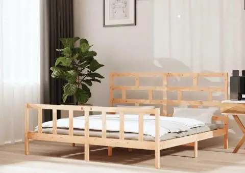 Cadru de pat Super King, 180x200 cm, lemn masiv de pin - 1/5