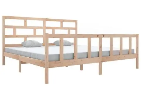 Cadru de pat Super King, 180x200 cm, lemn masiv de pin - 2/5