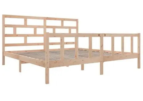 Cadru de pat Super King, 180x200 cm, lemn masiv de pin - 3/5