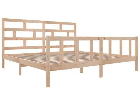 Cadru de pat, 200x200 cm, lemn masiv de pin - 3/5