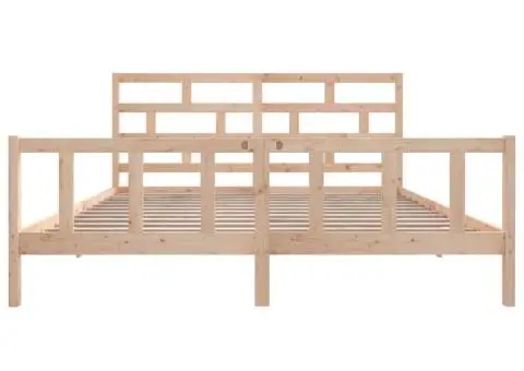 Cadru de pat, 200x200 cm, lemn masiv de pin - 4/5