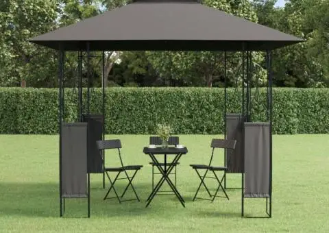 Foișor cu acoperiș, antracit, 300x300x270 cm, oțel - 1/5