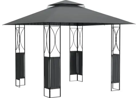 Foișor cu acoperiș, antracit, 300x300x270 cm, oțel - 2/5