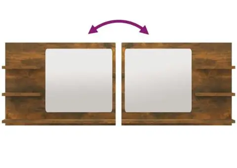 Oglindă de baie, stejar fumuriu, 60x10,5x45 cm, lemn prelucrat - 5/5