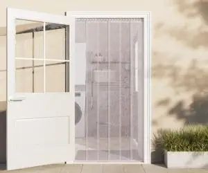 vidaXL Perdea pentru ușă, transparent, 300 mmx2,6 mm 10 m, PVC