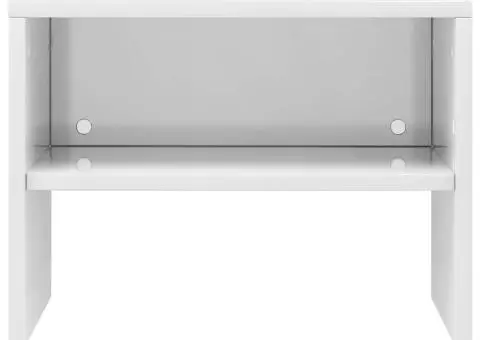 Noptiere, 2 buc., alb extralucios, 40x30x30 cm, lemn prelucrat - 5/5